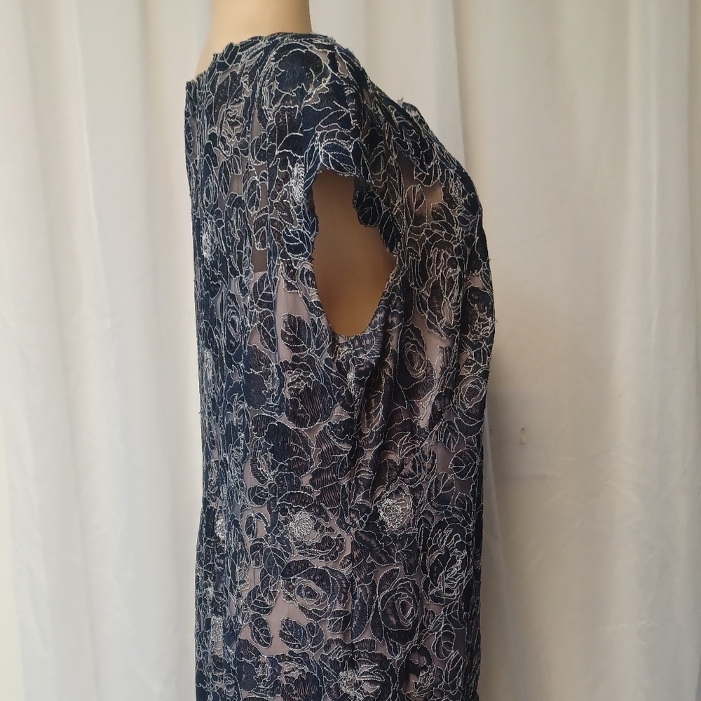 TADASHI SHOJI TOO SiZE 18Q. Elegant Lace Overlay Dress - Picture 9 of 16